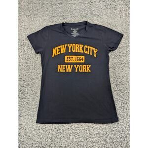 New York City Shirt Women Extra Large Black Short Sleeve Tourist Destination Tee